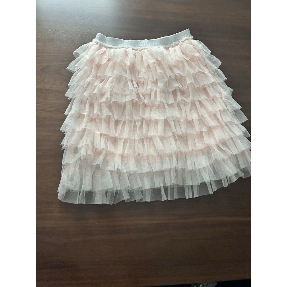 Hannah Banana Girls Pink Tulle Tutu Skirt Layered Ruffle Knee Length 6X used
